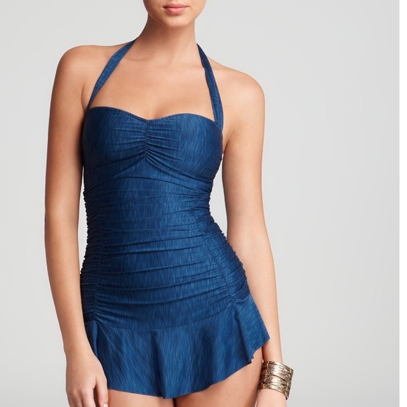 halter neck button dress Blue Stripe Halter Neck Front Tie Button Down Midi Dress *FINAL SALE* – SSYS main image 1